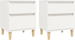 vidaXL - Nachtkastjes - 2 - st - 40x35x50 - cm - wit
