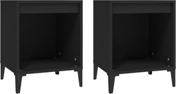 vidaXL - Nachtkastjes - 2 - st - 40x35x50 - cm - zwart