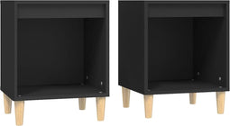 vidaXL - Nachtkastjes - 2 - st - 40x35x50 - cm - zwart