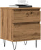 vidaXL - Nachtkastjes - 2 - st - 40x35x50cm - bewerkt - hout - artisanaal - eikenkleur