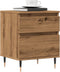 vidaXL - Nachtkastjes - 2 - st - 40x35x50cm - bewerkt - hout - artisanaal - eikenkleur