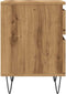 vidaXL - Nachtkastjes - 2 - st - 40x35x50cm - bewerkt - hout - artisanaal - eikenkleur