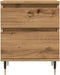 vidaXL - Nachtkastjes - 2 - st - 40x35x50cm - bewerkt - hout - artisanaal - eikenkleur