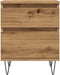 vidaXL - Nachtkastjes - 2 - st - 40x35x50cm - bewerkt - hout - artisanaal - eikenkleur