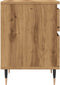vidaXL - Nachtkastjes - 2 - st - 40x35x50cm - bewerkt - hout - artisanaal - eikenkleur