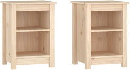 vidaXL - Nachtkastjes - 2 - st - 40x35x55 - cm - massief - grenenhout