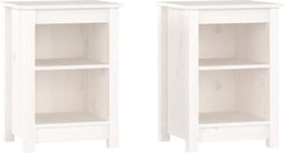 vidaXL - Nachtkastjes - 2 - st - 40x35x55 - cm - massief - grenenhout - wit