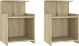 vidaXL - Nachtkastjes - 2 - st - 40x35x60 - cm - bewerkt - hout - sonoma - eikenkleurig