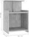 vidaXL - Nachtkastjes - 2 - st - 40x35x60 - cm - bewerkt - hout - betongrijs
