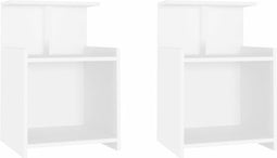 vidaXL - Nachtkastjes - 2 - st - 40x35x60 - cm - bewerkt - hout - wit