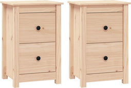 vidaXL - Nachtkastjes - 2 - st - 40x35x61,5 - cm - massief - grenenhout