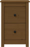 vidaXL - Nachtkastjes - 2 - st - 40x35x61,5 - cm - massief - grenenhout - honingbruin