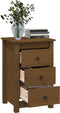 vidaXL - Nachtkastjes - 2 - st - 40x35x61,5 - cm - massief - grenenhout - honingbruin