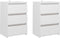 vidaXL - Nachtkastjes - 2 - st - 40x35x62,5 - cm - bewerkt - hout - wit