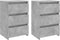 vidaXL - Nachtkastjes - 2 - st - 40x35x62,5 - cm - bewerkt - hout - betongrijs