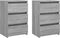 vidaXL - Nachtkastjes - 2 - st - 40x35x62,5 - cm - bewerkt - hout - grijs - sonoma - eiken