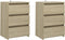 vidaXL - Nachtkastjes - 2 - st - 40x35x62,5 - cm - bewerkt - hout - sonoma - eikenkleur