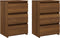 vidaXL - Nachtkastjes - 2 - st - 40x35x62,5 - cm - bewerkt - hout - bruin - eikenkleur