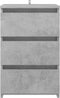 vidaXL - Nachtkastjes - 2 - st - 40x35x62,5 - cm - bewerkt - hout - betongrijs