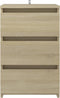 vidaXL - Nachtkastjes - 2 - st - 40x35x62,5 - cm - bewerkt - hout - sonoma - eikenkleur