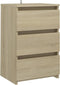 vidaXL - Nachtkastjes - 2 - st - 40x35x62,5 - cm - bewerkt - hout - sonoma - eikenkleur