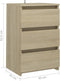 vidaXL - Nachtkastjes - 2 - st - 40x35x62,5 - cm - bewerkt - hout - sonoma - eikenkleur