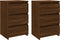 vidaXL - Nachtkastjes - 2 - st - 40x35x62,5 - cm - bewerkt - hout - bruin - eikenkleur