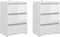 vidaXL - Nachtkastjes - 2 - st - 40x35x62,5 - cm - bewerkt - hout - hoogglans - wit