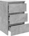 vidaXL - Nachtkastjes - 2 - st - 40x35x62,5 - cm - bewerkt - hout - betongrijs