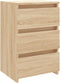 vidaXL - Nachtkastjes - 2 - st - 40x35x62,5 - cm - bewerkt - hout - sonoma - eikenkleur
