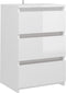 vidaXL - Nachtkastjes - 2 - st - 40x35x62,5 - cm - bewerkt - hout - hoogglans - wit
