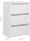 vidaXL - Nachtkastjes - 2 - st - 40x35x62,5 - cm - bewerkt - hout - wit