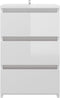 vidaXL - Nachtkastjes - 2 - st - 40x35x62,5 - cm - bewerkt - hout - hoogglans - wit