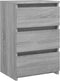 vidaXL - Nachtkastjes - 2 - st - 40x35x62,5 - cm - bewerkt - hout - grijs - sonoma - eiken