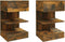 vidaXL - Nachtkastjes - 2 - st - 40x35x65 - cm - bewerkt - hout - gerookt - eikenkleurig