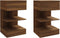 vidaXL - Nachtkastjes - 2 - st - 40x35x65 - cm - bewerkt - hout - bruin - eikenkleur