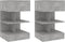 vidaXL - Nachtkastjes - 2 - st - 40x35x65 - cm - spaanplaat - betongrijs