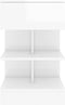vidaXL - Nachtkastjes - 2 - st - 40x35x65 - cm - spaanplaat - hoogglans - wit