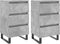vidaXL - Nachtkastjes - 2 - st - 40x35x69 - cm - bewerkt - hout - betongrijs
