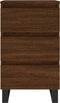 vidaXL - Nachtkastjes - 2 - st - 40x35x69 - cm - bewerkt - hout - bruin - eikenkleur