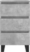 vidaXL - Nachtkastjes - 2 - st - 40x35x69 - cm - bewerkt - hout - betongrijs
