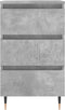 vidaXL - Nachtkastjes - 2 - st - 40x35x69 - cm - bewerkt - hout - betongrijs