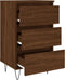 vidaXL - Nachtkastjes - 2 - st - 40x35x69 - cm - bewerkt - hout - bruin - eikenkleur