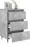vidaXL - Nachtkastjes - 2 - st - 40x35x69 - cm - bewerkt - hout - betongrijs