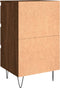 vidaXL - Nachtkastjes - 2 - st - 40x35x69 - cm - bewerkt - hout - bruin - eikenkleur