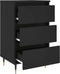 vidaXL - Nachtkastjes - 2 - st - 40x35x69 - cm - bewerkt - hout - zwart
