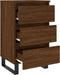 vidaXL - Nachtkastjes - 2 - st - 40x35x69 - cm - bewerkt - hout - bruin - eikenkleur