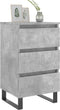 vidaXL - Nachtkastjes - 2 - st - 40x35x69 - cm - bewerkt - hout - betongrijs