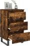 vidaXL - Nachtkastjes - 2 - st - 40x35x69 - cm - bewerkt - hout - gerookt - eikenkleurig