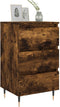 vidaXL - Nachtkastjes - 2 - st - 40x35x69 - cm - bewerkt - hout - gerookt - eikenkleurig